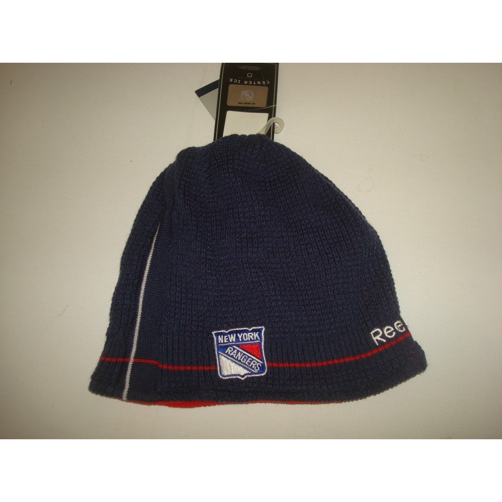 NEW YORK RANGERS REEBOK BEANIE KNIT TOBOGGAN HAT CAP VINTAGE DEADSTOCK x2